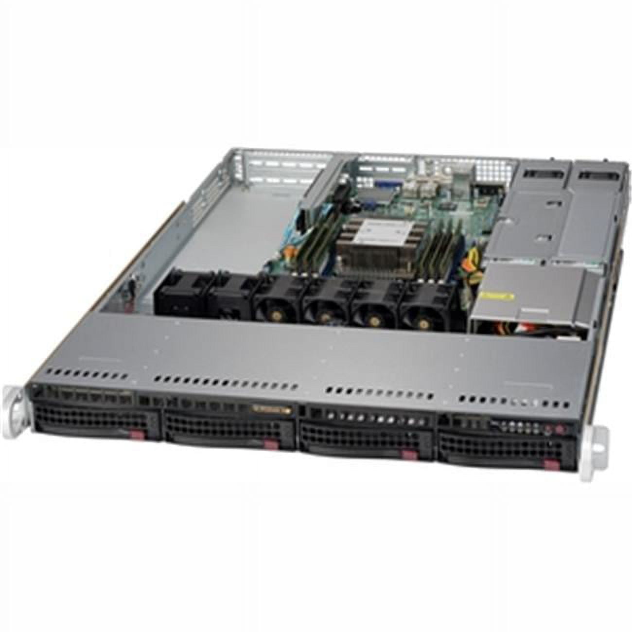 Picture of Supermicro SYS-5019P-WTR Intel Xeon C622 768 GB&#44; 1U Mountable Rack Barebone System - Black