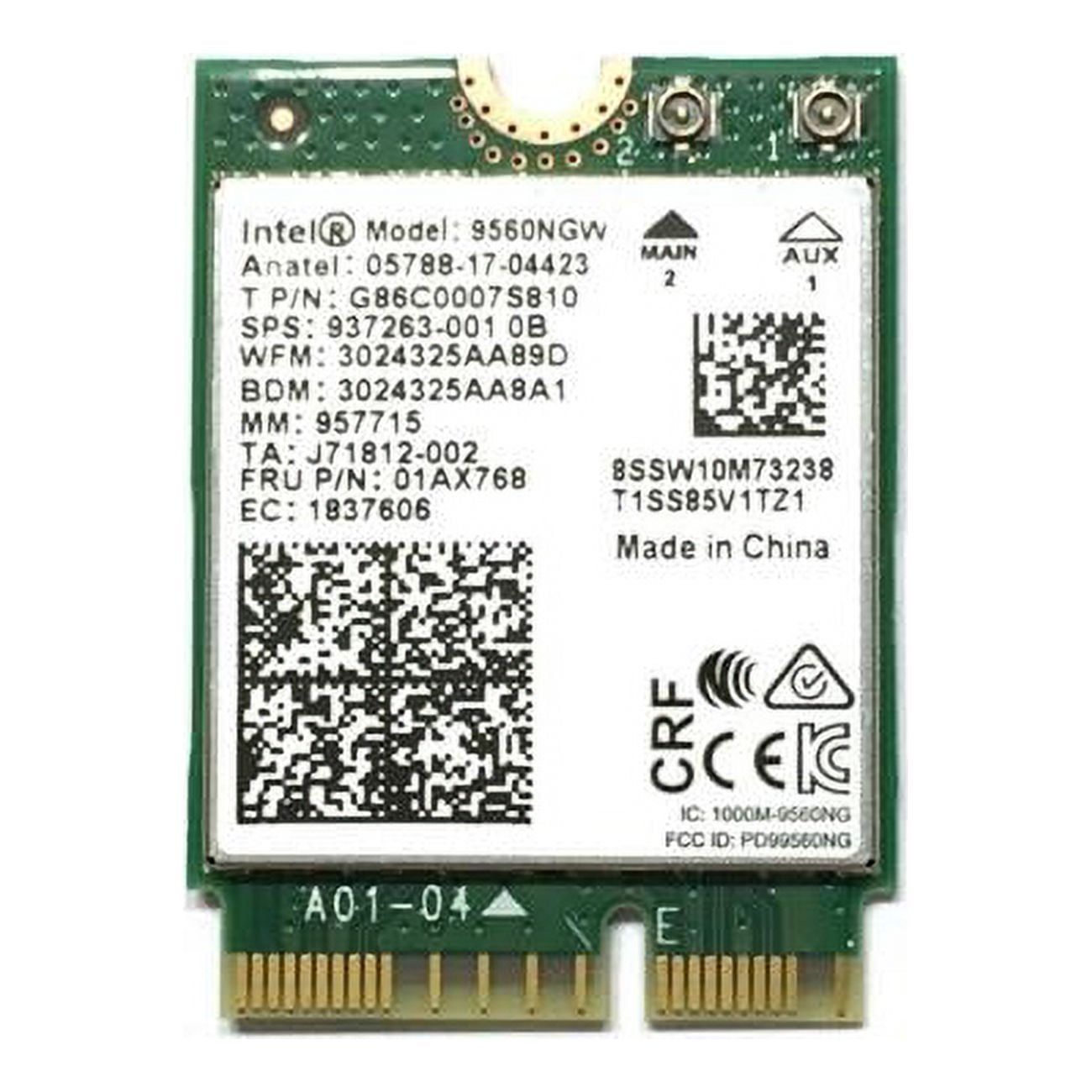 Picture of Intel 9560.NGWG.NV 2230 2 x 2 in. AC Plus BT Gigabit No vPro Wireless Networking