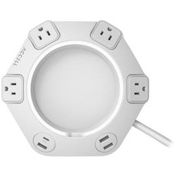 Picture of Accell D080B-042F 8 ft. Dot Series 4AC Outlet 3xUSB-A 1xUSB-C Cord, White