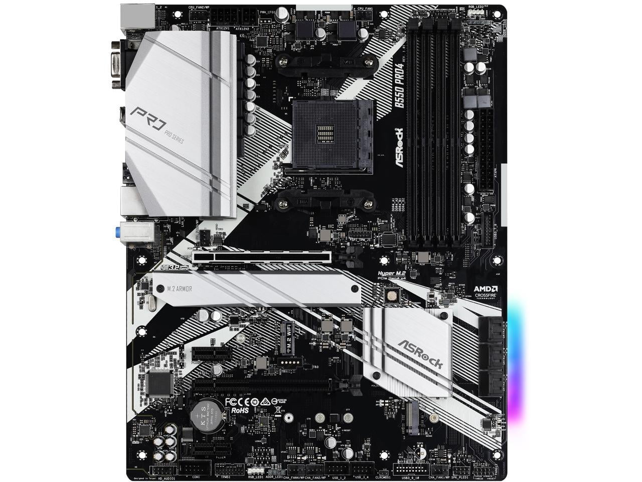 Picture of ASRock B550 PRO4 MB PRO4 AMD AM4 Ryzen Future AMD Ryzen B550 DDR4 128GB PCIE ATX Motherboard