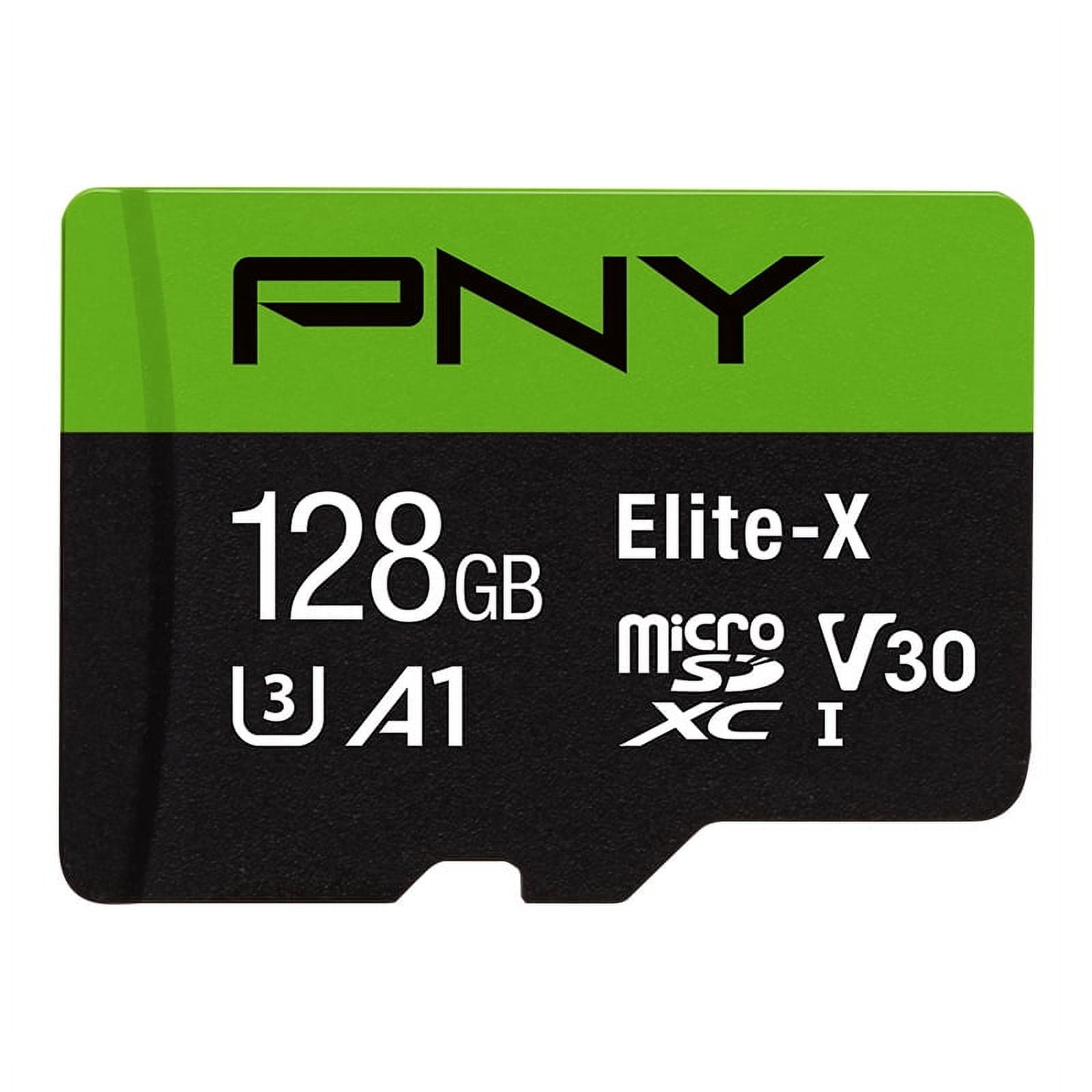 Picture of PNY Technology P-SDU128U3WX-GE 128GB Elite-X UHS-I MicroSDXC Memory Card