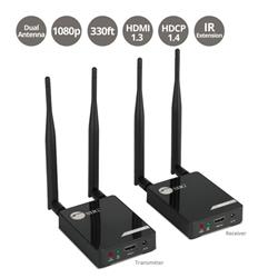 CE-H26X11-S1 Dual Antenna Wireless HDMI Extender with IR-100M Brown Box, Black -  Siig