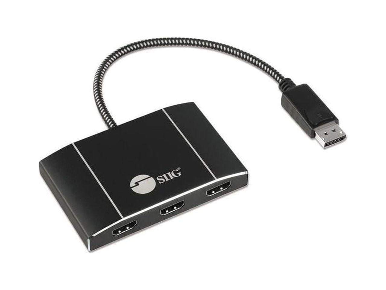 Triple 4K DisplayPort 1.4 to HDMI MST Hub Splitter, Black