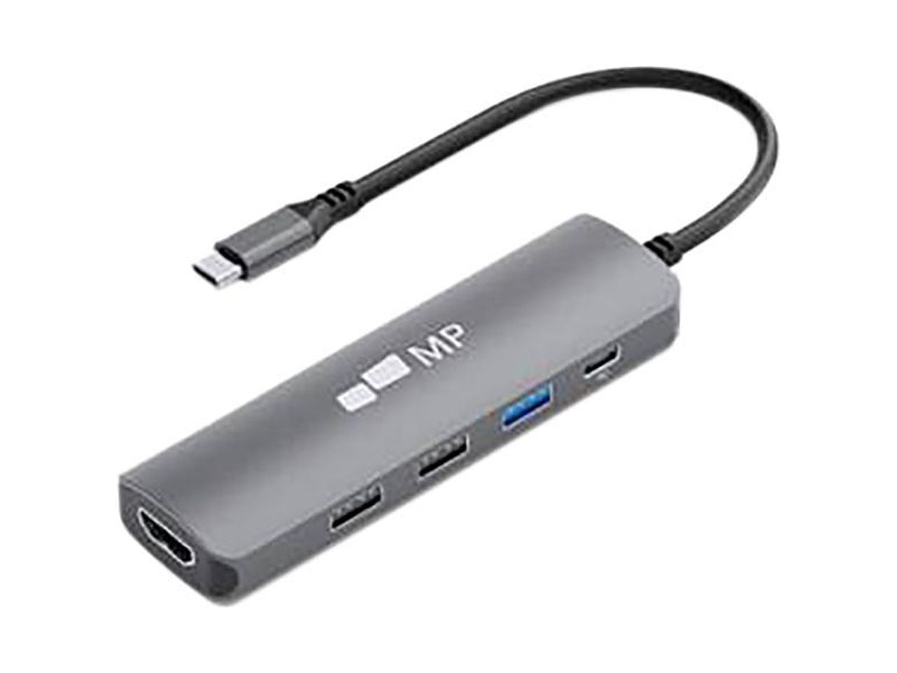 5 in 1 USB-C Hub Triple Monitor - Docking Station - USB-C - HDMI, Gray