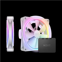 Picture of NZXT RF-D14DF-W1 F140 RGB Duo 2 x 140 mm FDB 4-pin PWM Cooling Fan, White
