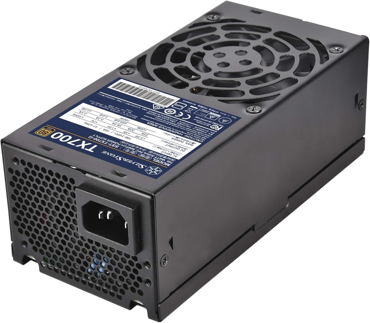 SilverStone Technology TX700-G 700W 80 Plus Gold Active PFC TFX Power Supply, Black