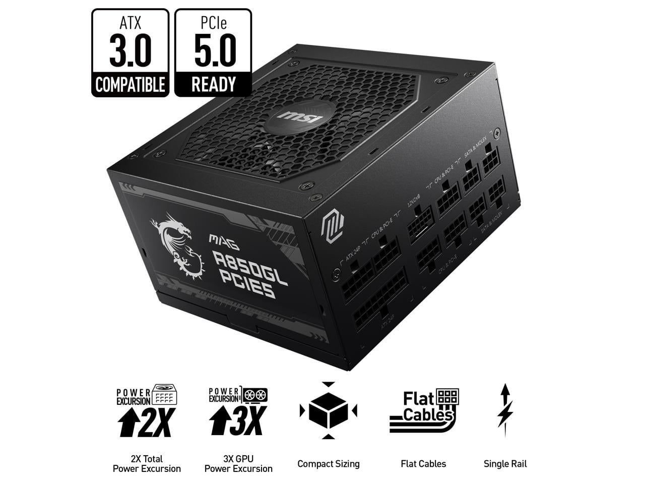850W 80 Plus Gold Fully-Modular ATX 3.0 Power Supply