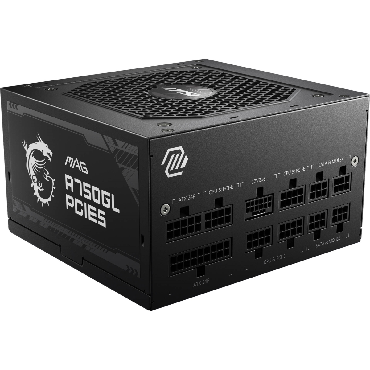 Picture of MSI MAGA750GLPCIE5 750W 80Plus Gold Fully-Modular ATX3.0 Power Supply&#44; Black