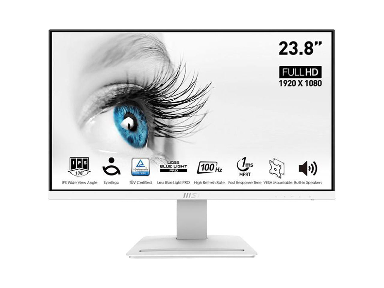 Picture of MSI PROMP243XW 24 in. 1920 x 1080 IPS 16-9 100Hz 250CD M2 Full HD LCD Monitor&#44; Matte White