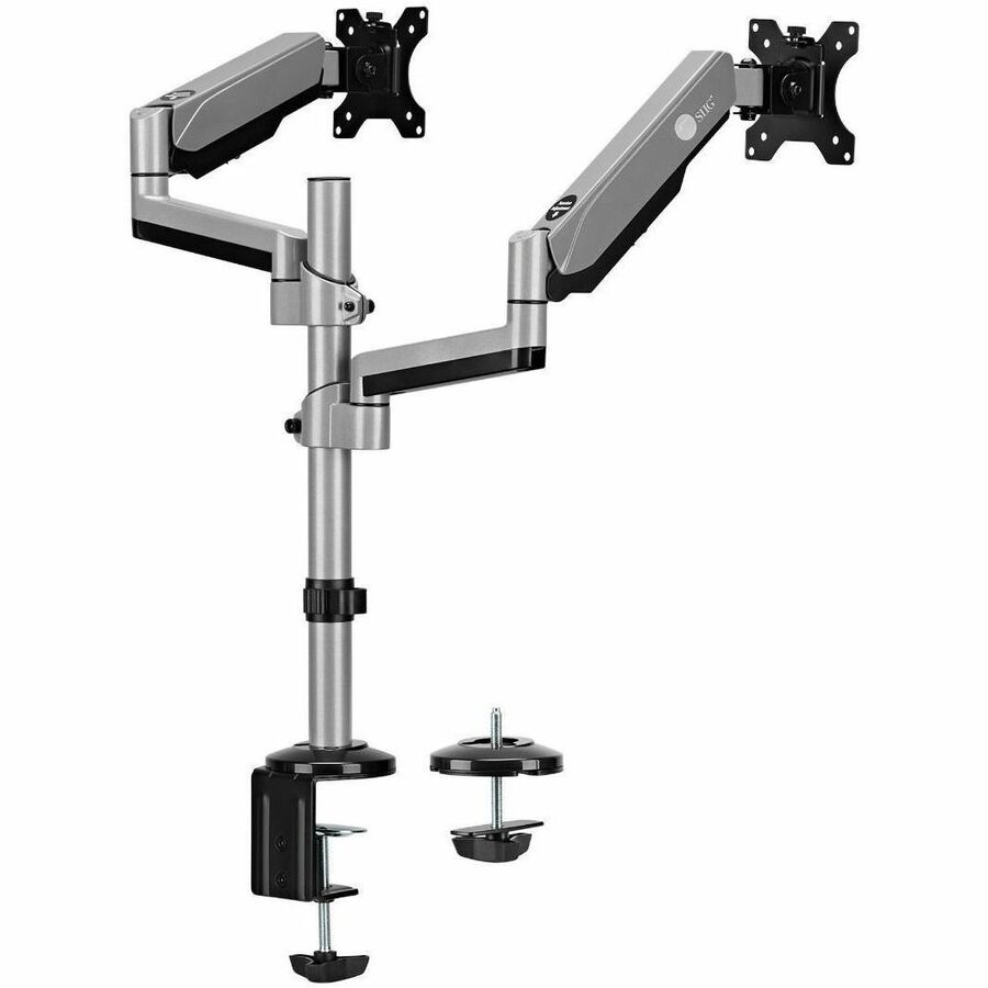 Picture of SIIG CE-MT3R11-S1 17-32 in. Dual Stacked Monitor Arm Desk Mount Brown Box