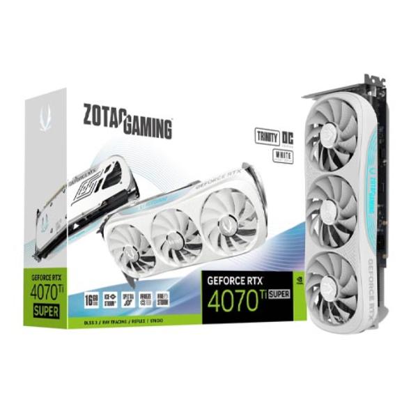 Picture of Zotac ZT-D40730Q-10P 16GB GeForce RTX 4070 Ti Super Trinity OC White GDDR6X Graphic Card