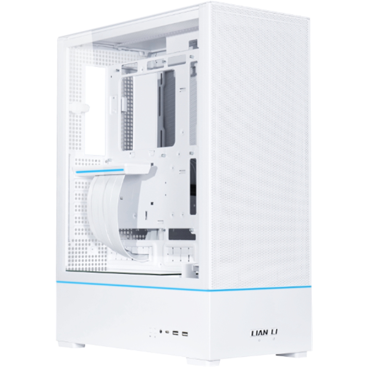 Lian-LI Steel Tempered Glass ATX Mid ITX Tower Computer Case, White