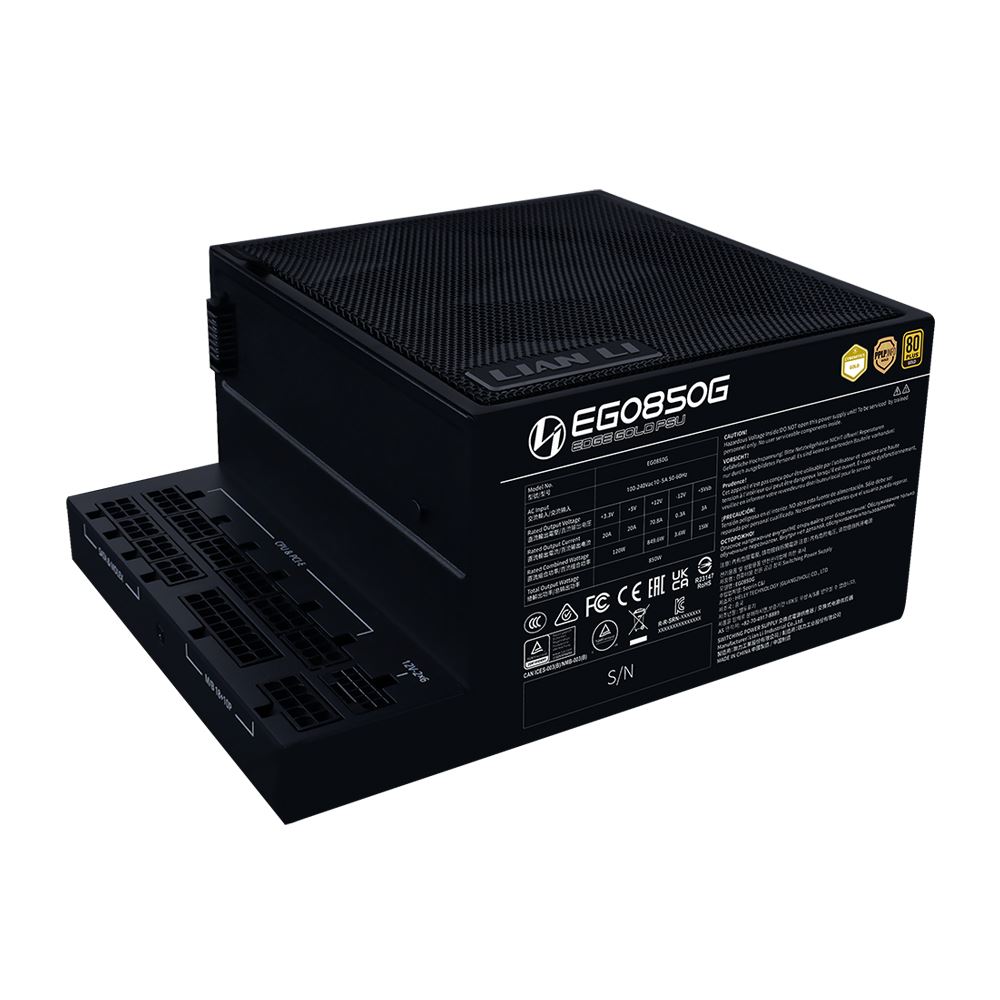 Picture of Lian-Li EDGE GOLD 850 BLACK 850 watt 80 Plus Gold Full Modular ATX Power Supply