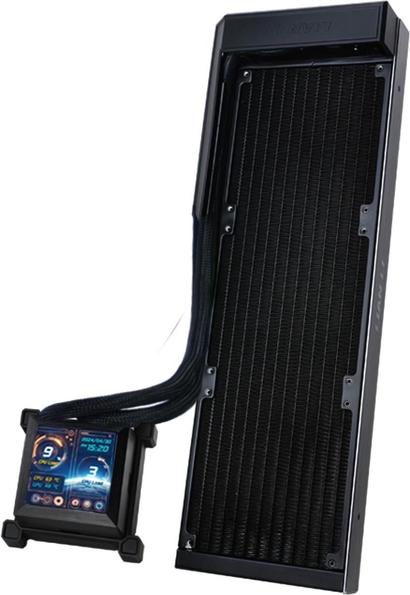 Lian-Li HSLCD36NB 2.88 in. IPS LCD Fan Hydroshift LCD 360 AIO Water Cooling System, Black