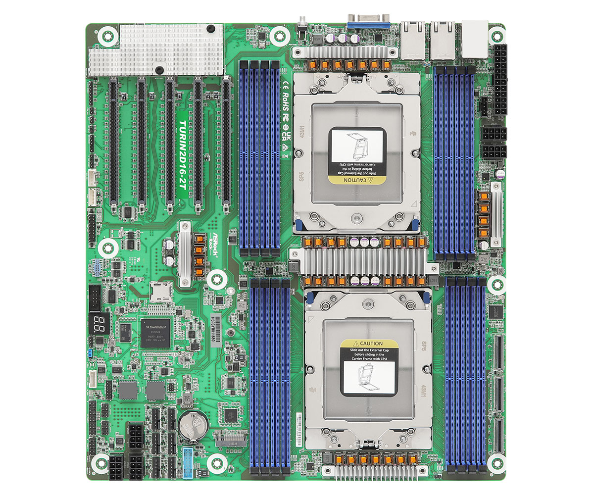 TURIN2D16-2T SoC SP5 LGA6098 Max 512 GB DDR5 EEB Server Motherboard