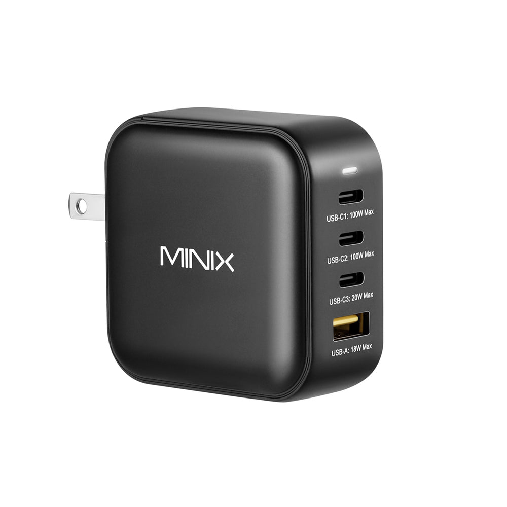 NEO-P3 100W 4-Port Gan USB Wall Charger with Interchangeable Plugs - Black