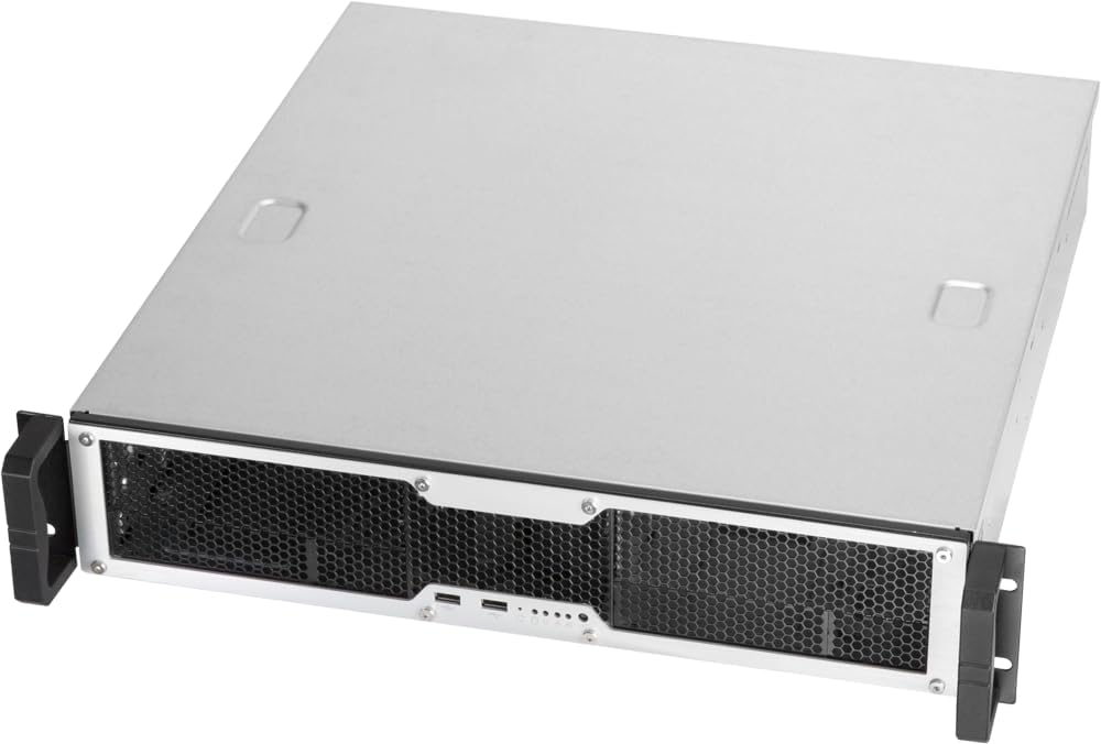 Picture of Chenbro RM24100-0170C0 18 in. CRPS Single 800W USB3.0 RM241 2U Advanced Industrial Server Chassis&#44; Silver