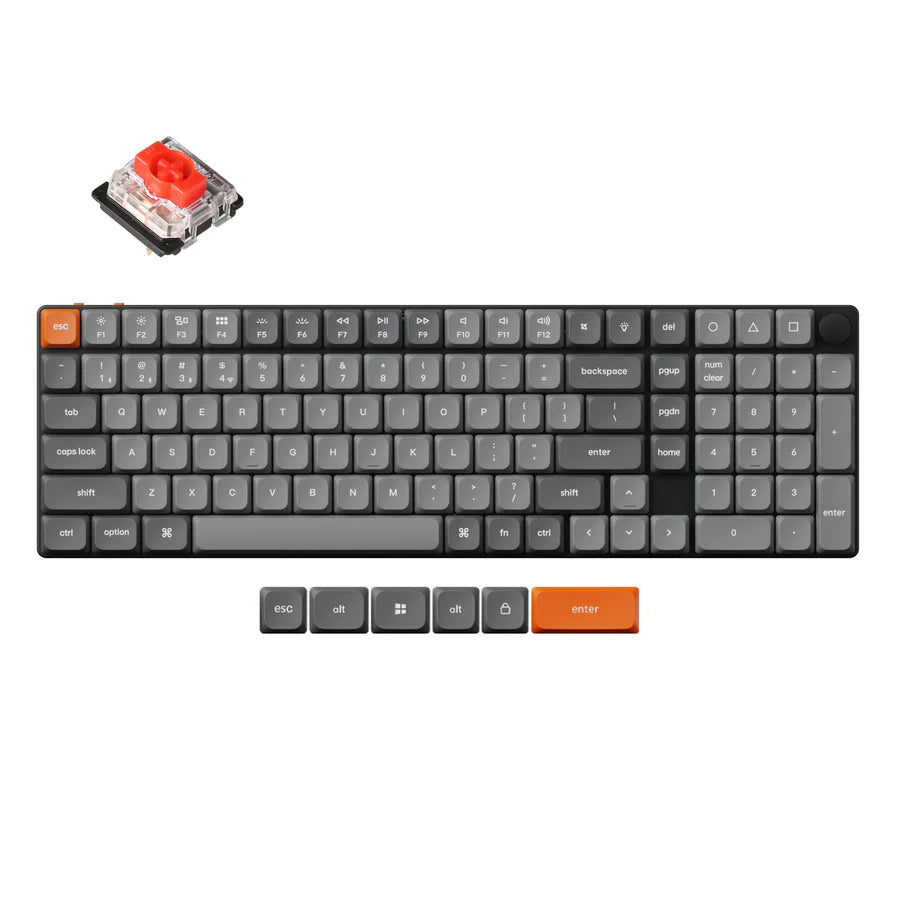 Picture of Keychron K17M-H1 K17 Max Swappable Gateron RGB Backlight Red Switch Wireless Mechanical Keyboard