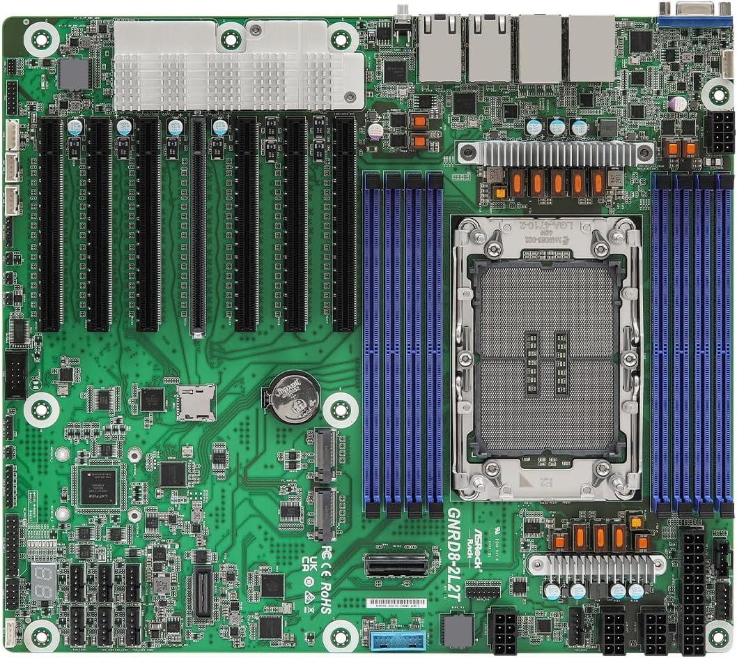 Picture of ASRock GNRD8-2L2T E2 Intel Xeon 6700E Series Dual 10GbE Rack Server CEB Single Socket Motherboard