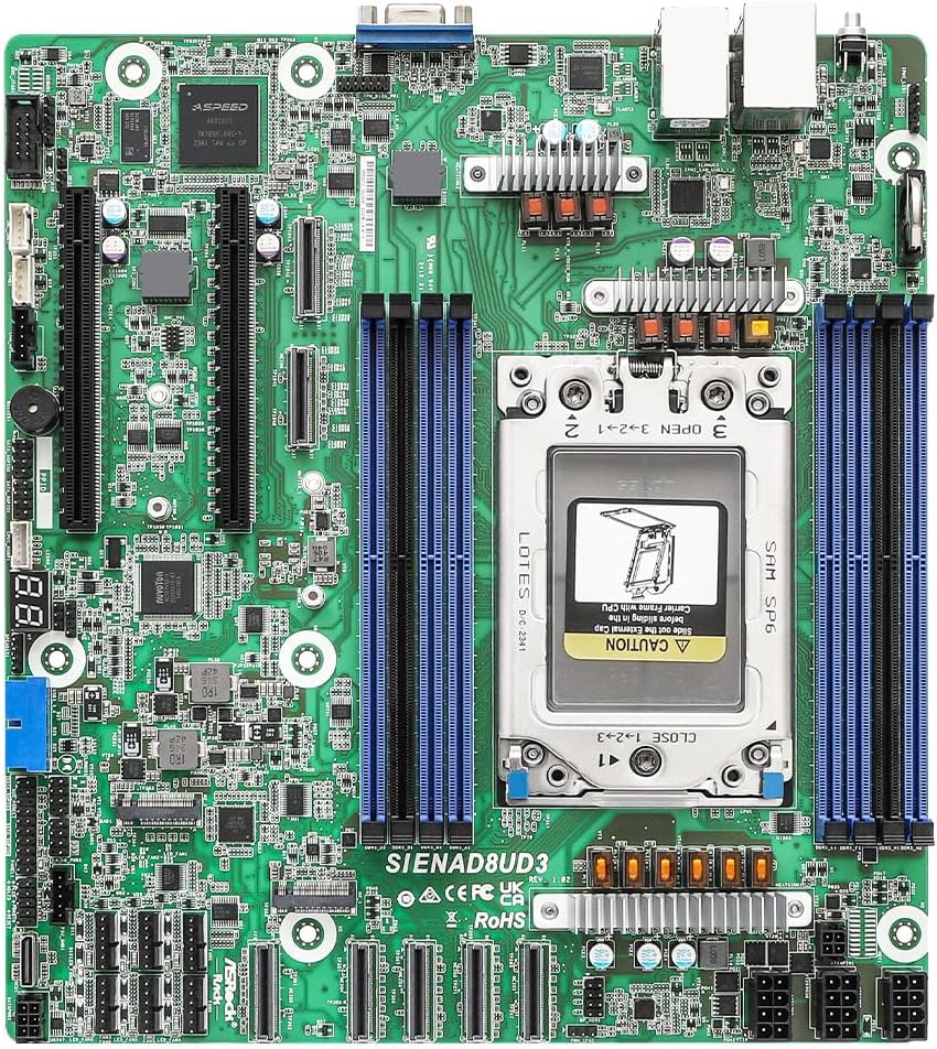 Picture of ASRock SIENAD8UD3 SoC SP6 LGA4844 Max 96GB DDR5 Deep Micro-ATX Motherboard