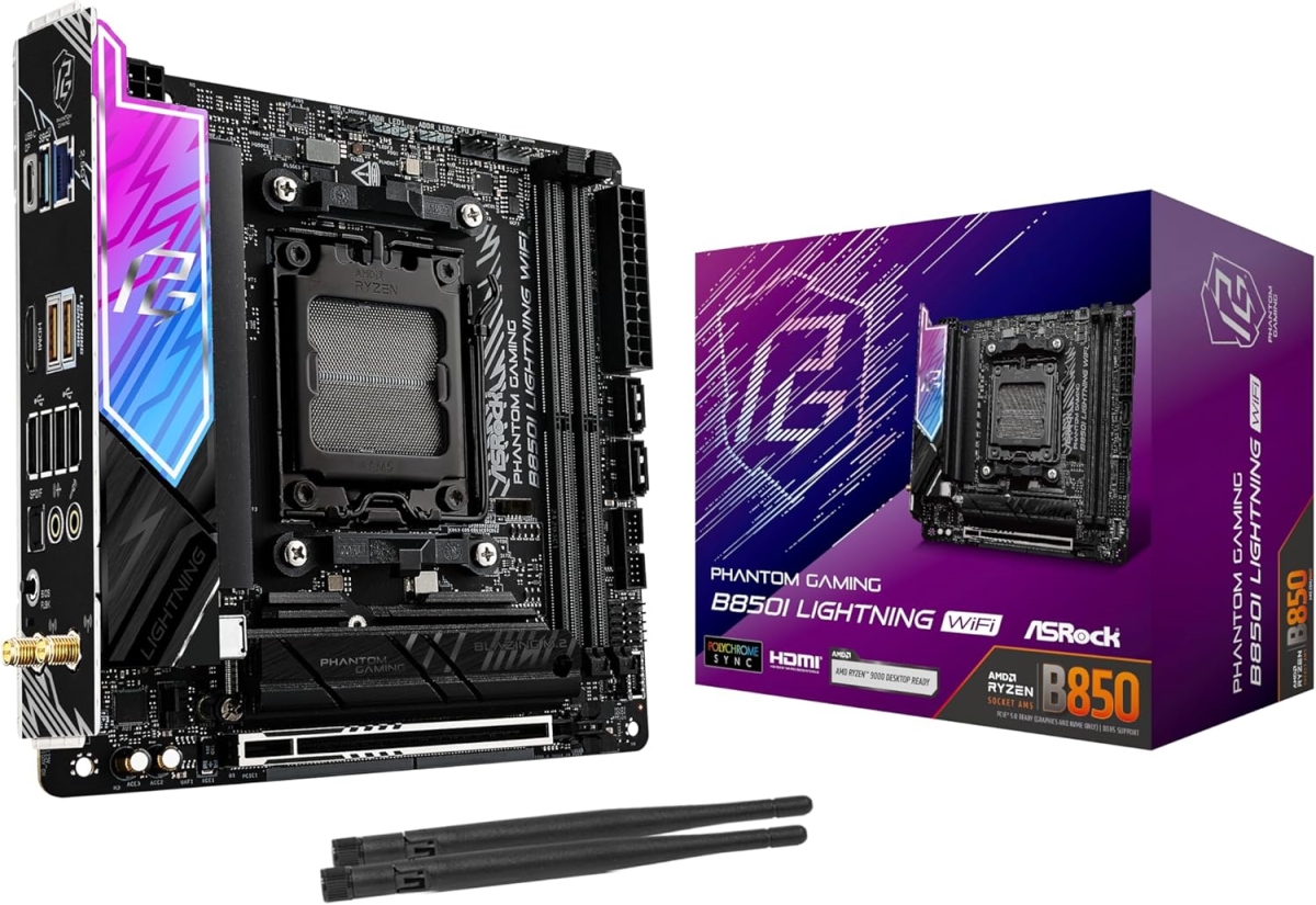 Picture of ASRock B850I LIGHTNING WIFI AMD B850 AM5 Max 128GB DDR5 Mini-ITX Motherboard