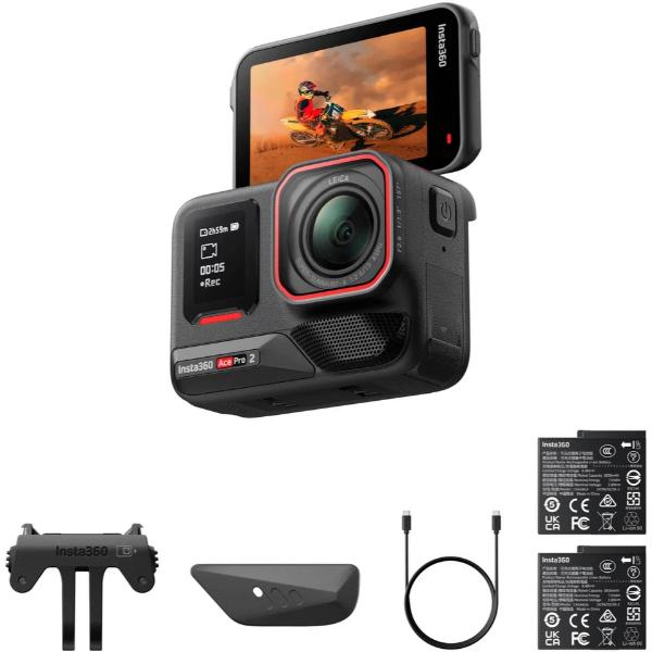 Picture of Insta360 CINSBBGA-ACEPRO208 CM Ace Pro 2 Waterproof Action Camera with Dual Battery - Black