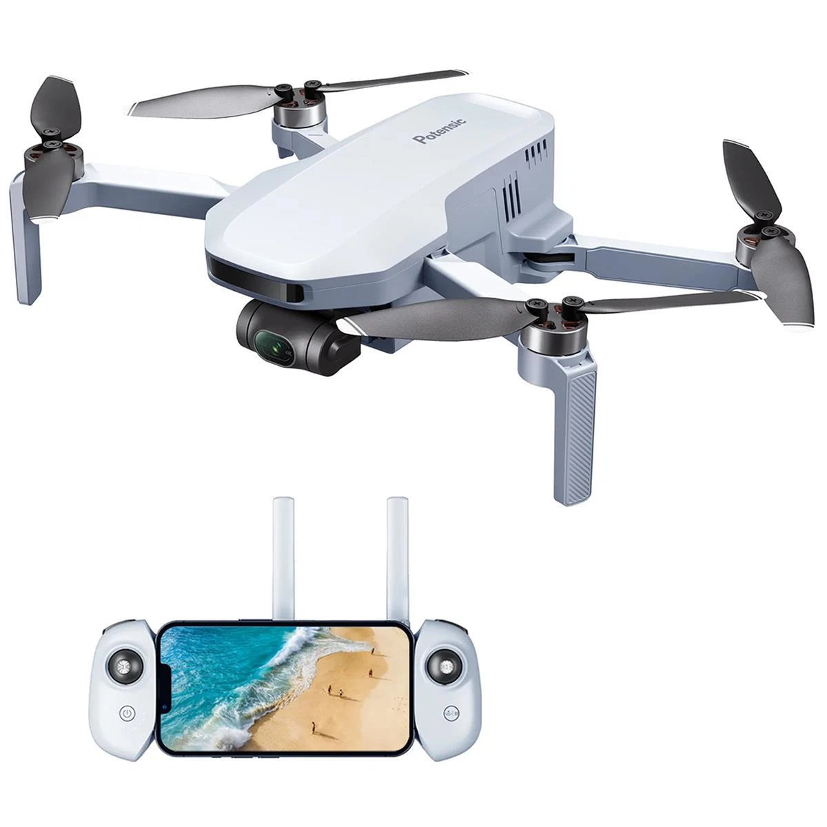 APM1510112 Atom GPS Drone with 4K 3-Axis Gimbal Camera, White