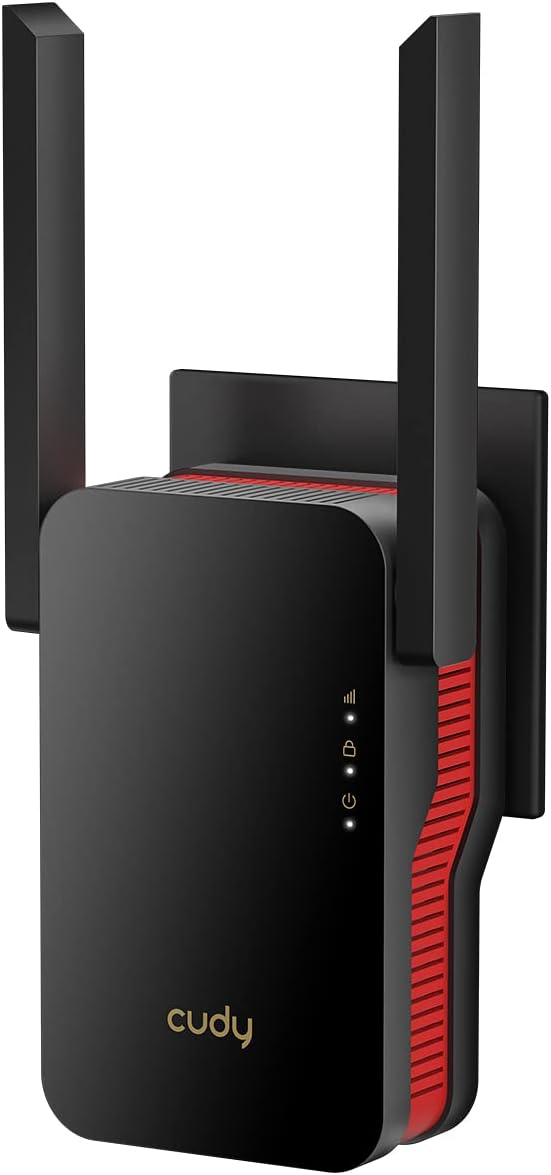 Picture of Cudy RE3000 AX3000 Dual Band Wi-Fi 6 Range Extender Repeater&#44; Coverage Up to 3000 Sq. ft. & 70 Devices - Black