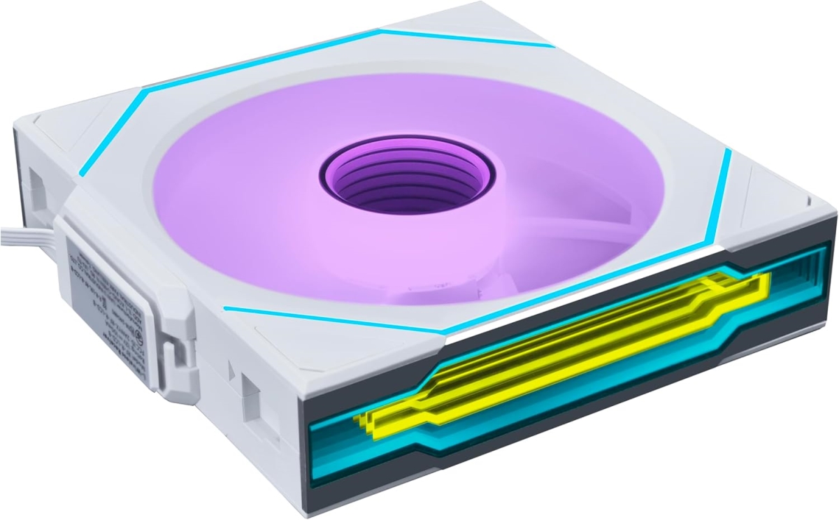 Picture of Lian-Li 12RSLIN1W1W 2.4 GHz Wireless Signal ARGB FDB Fan Reverse Blade without Controller&#44; White