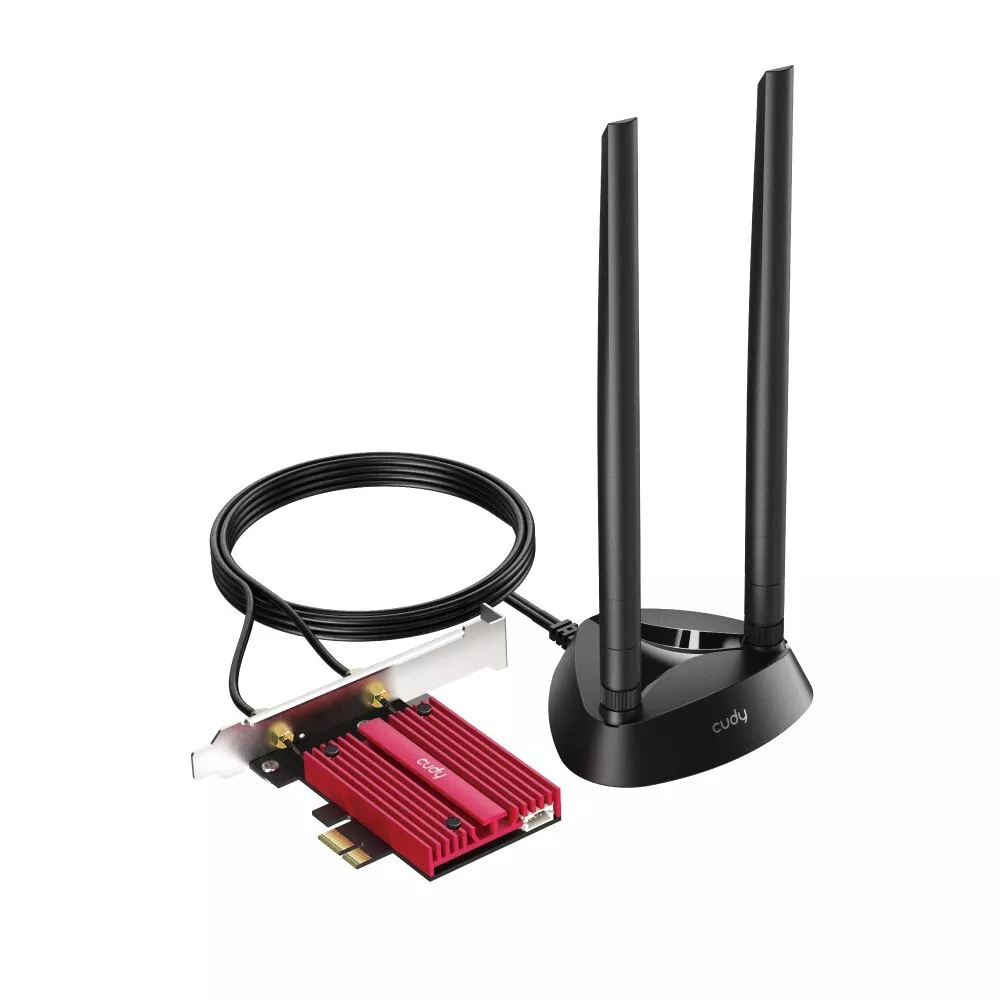 WE4000 5400Mbps Wireless Tri-Band Wi-Fi 6-6E Bluetooth 5.2 PCI Express Card Adapter with Heatsink