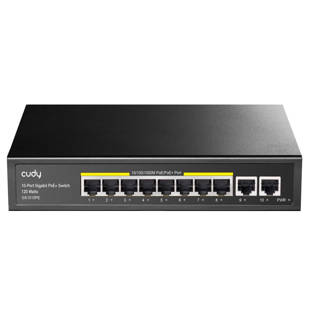 GS1010PE 120W Budget 8 Port Gigabit PoE Switch, 2 Uplink Ports - Plug & Play - Black
