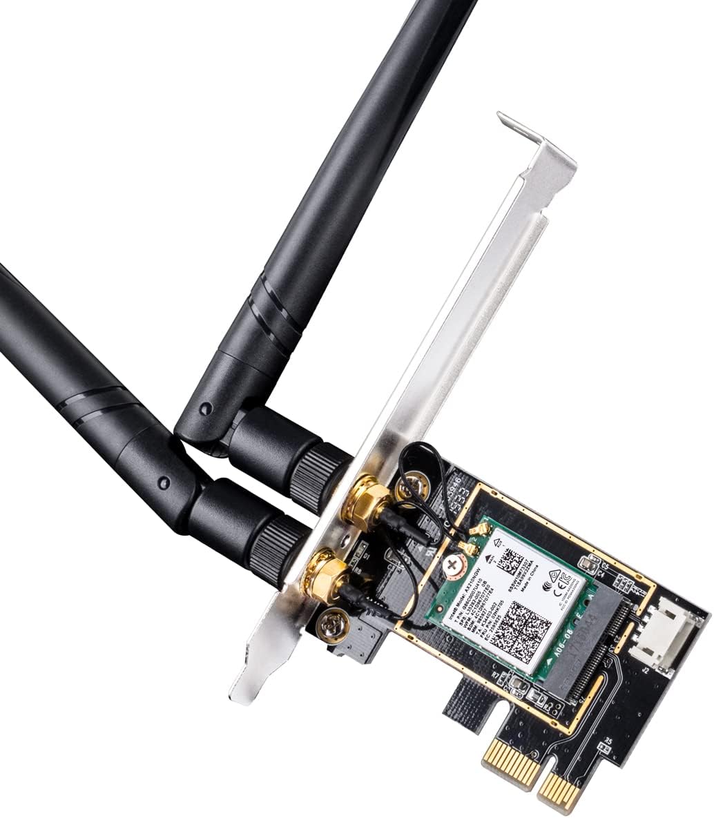 Picture of Cudy WE3000S 5400Mbps Speed Bluetooth 5.2 Wireless Wi-Fi 6 PCIe Card Adapter with Heatsink for PC