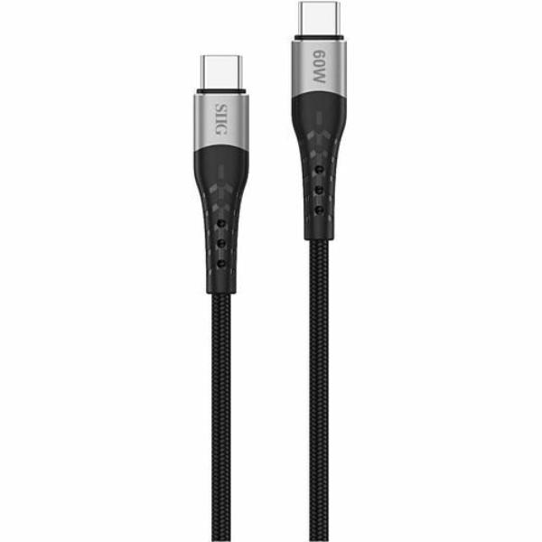 USB-C to USB-C 60W Charging & Sync Cable - 6 ft. USB-C Data Transfer Cable for Smartphone - Tablet - iPhone - iPad Pro & Gaming Console, Black