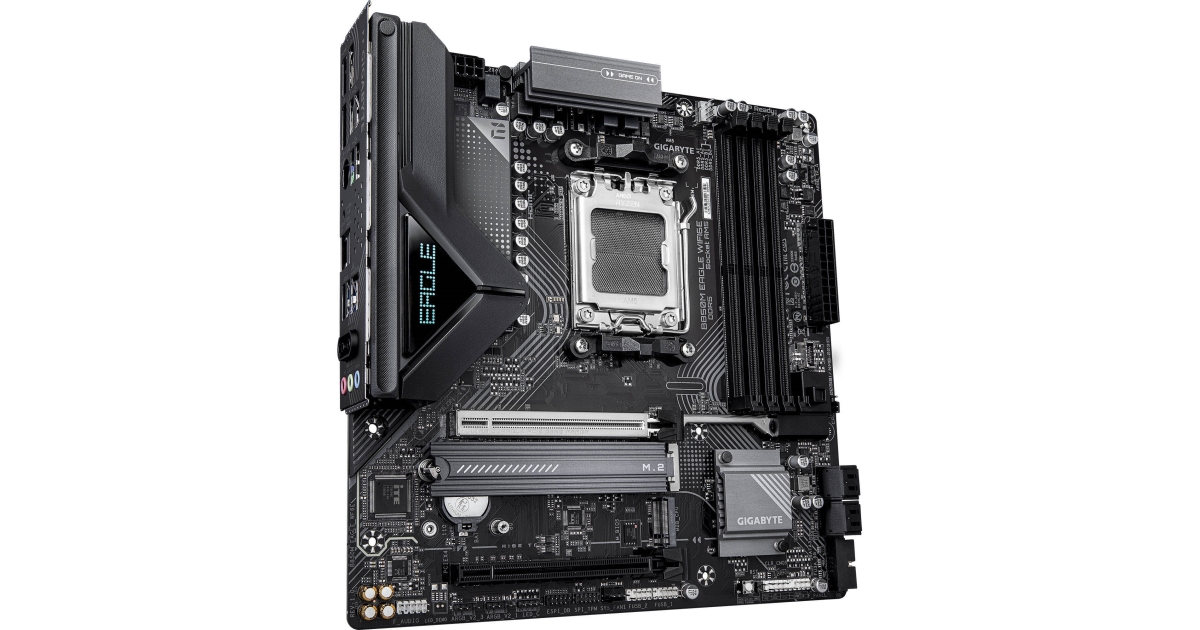 GIGABYTE B850M EAGLE WIFI6E AMD AM5 Motherboard, M-ATX, DDR5, 2x M.2, PCIe 5.0, USB-C, USB 3.2 Gen 2, WIFI6E, 2.5GbE LAN, EZ-Latch, Wi-Fi EZ-Plug