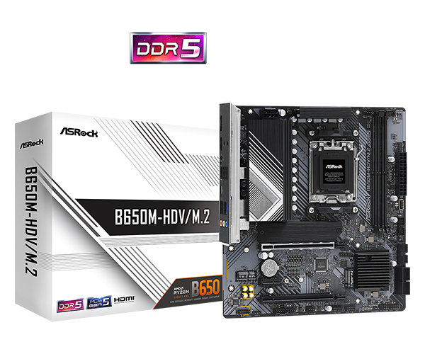 B650M-HDV-M.2 WHITE AMD B650 AM5 Max128GB DDR5 Micro ATX Processors