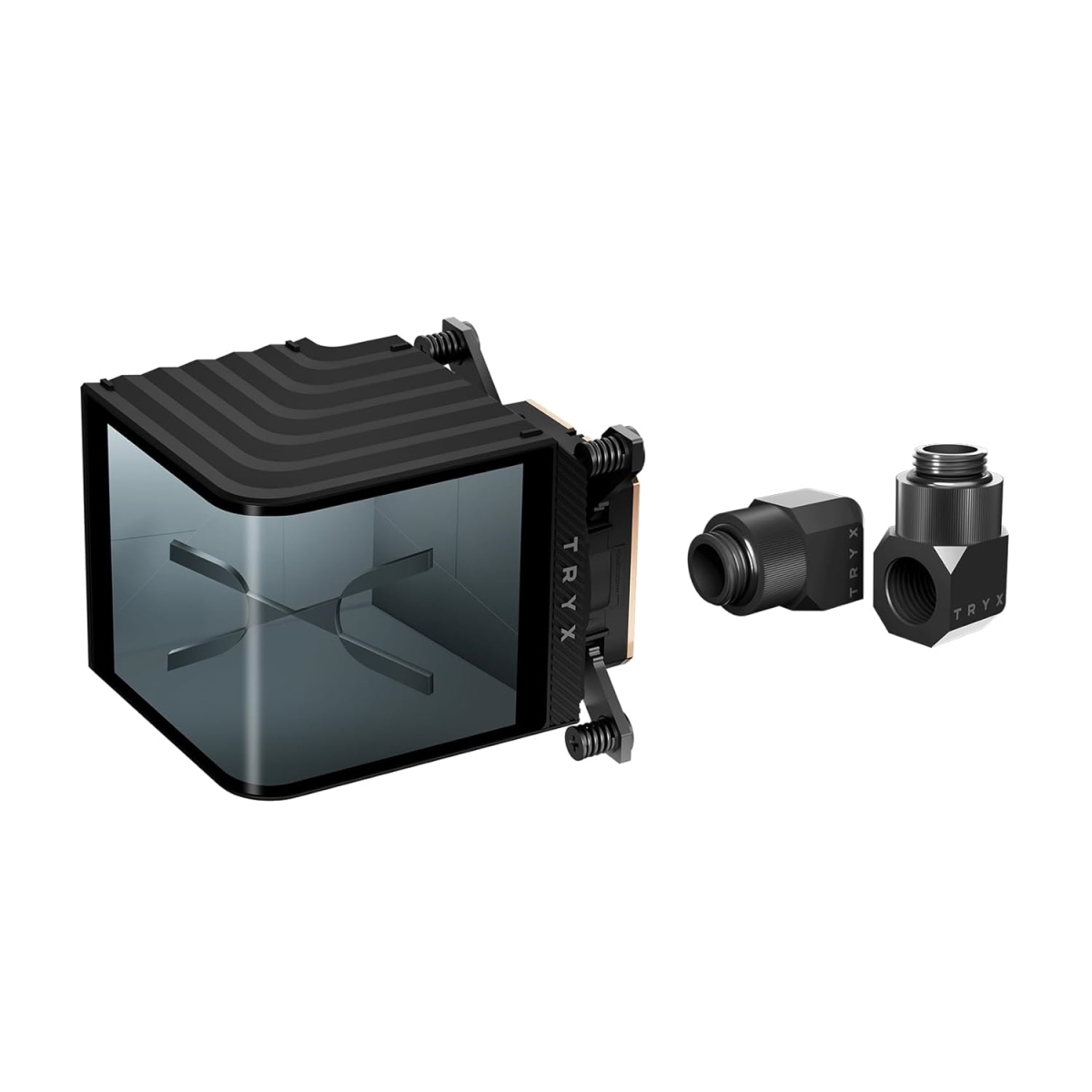L-P0CL-DS0M-G0K Curved 2K AMOLED Display Microchannel Fins Panorama WB CPU Water Block, Black