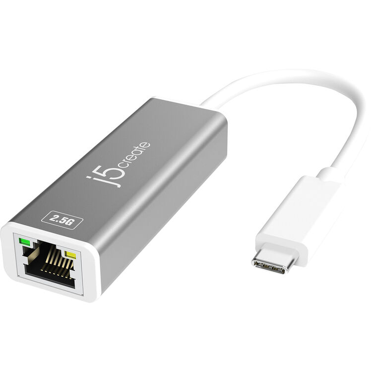 JCE145 USB-C to 2.5G Ethernet Adapter, Silver