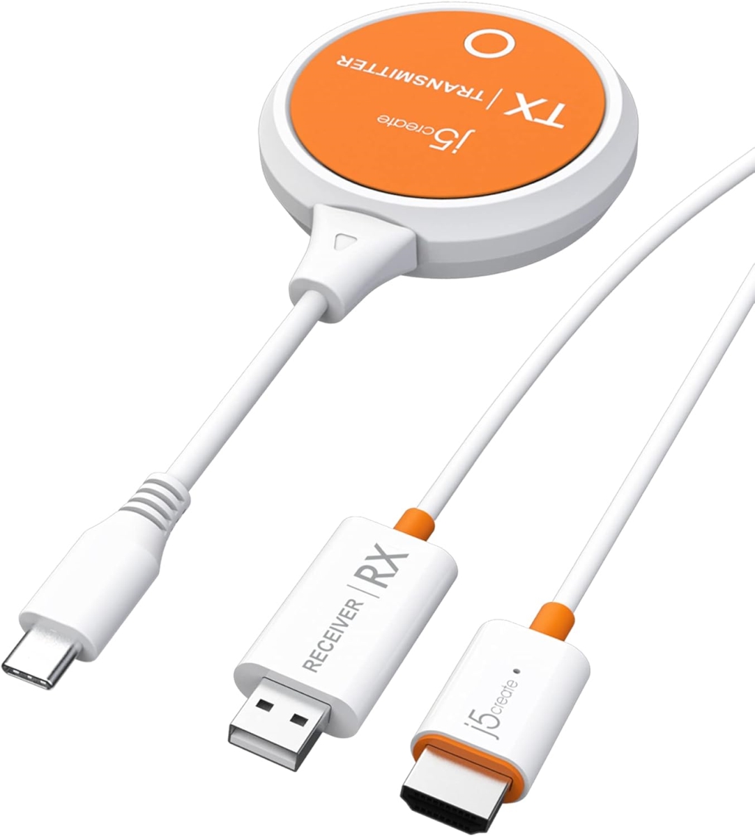 JVAW62 Screencast USB-C To HDMI Wireless Display Transmitter & Receiver - White