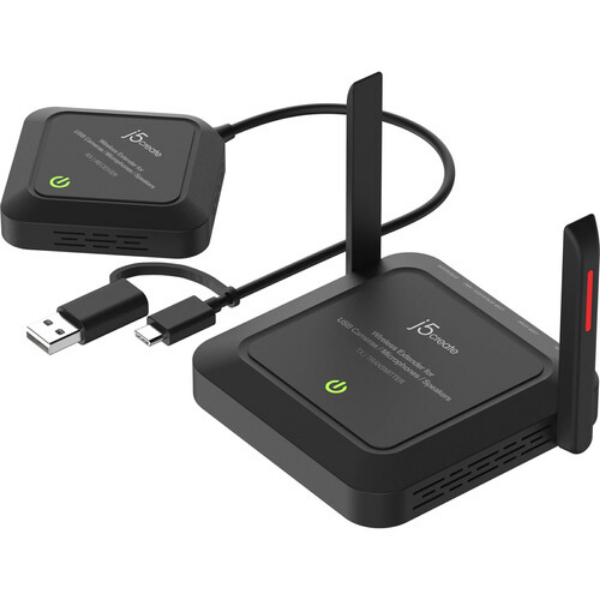 JVW120 Wireless Extension System for USB Cameras, Microphones & Speakers - Black