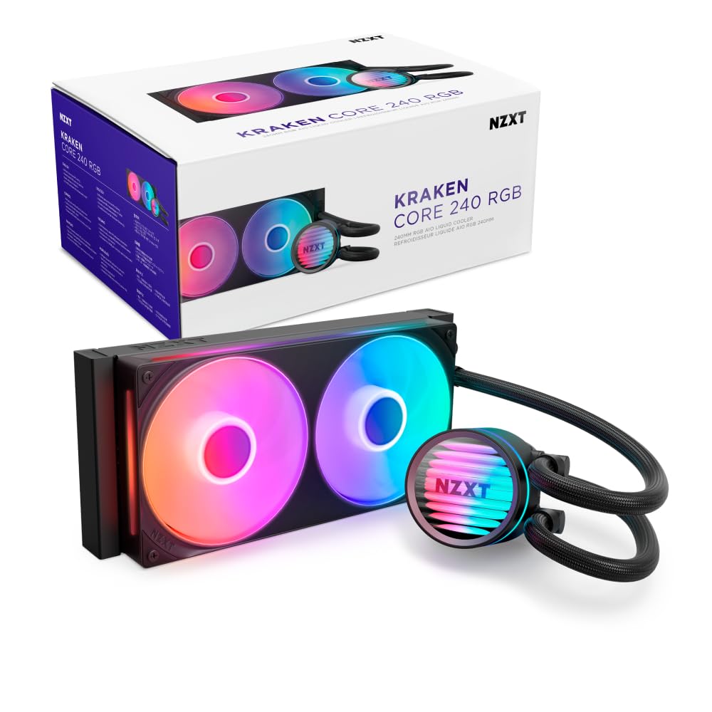 RL-KR24C-B1 240 mm Kraken Core 240 RGB AIO Liquid CPU Cooler - Black