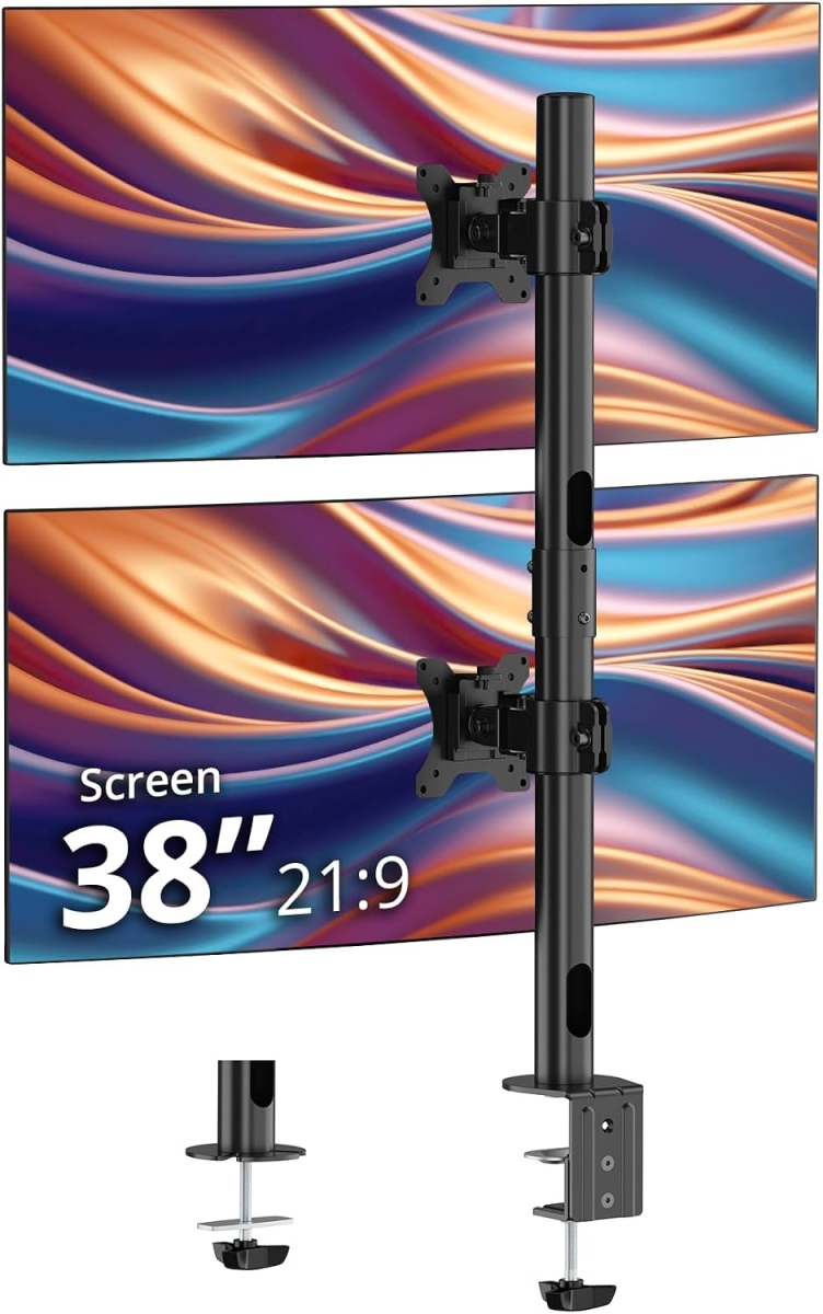 CE-MT5G11-S1 38 in. AC Dual Stack Monitor Pole Mount, Black