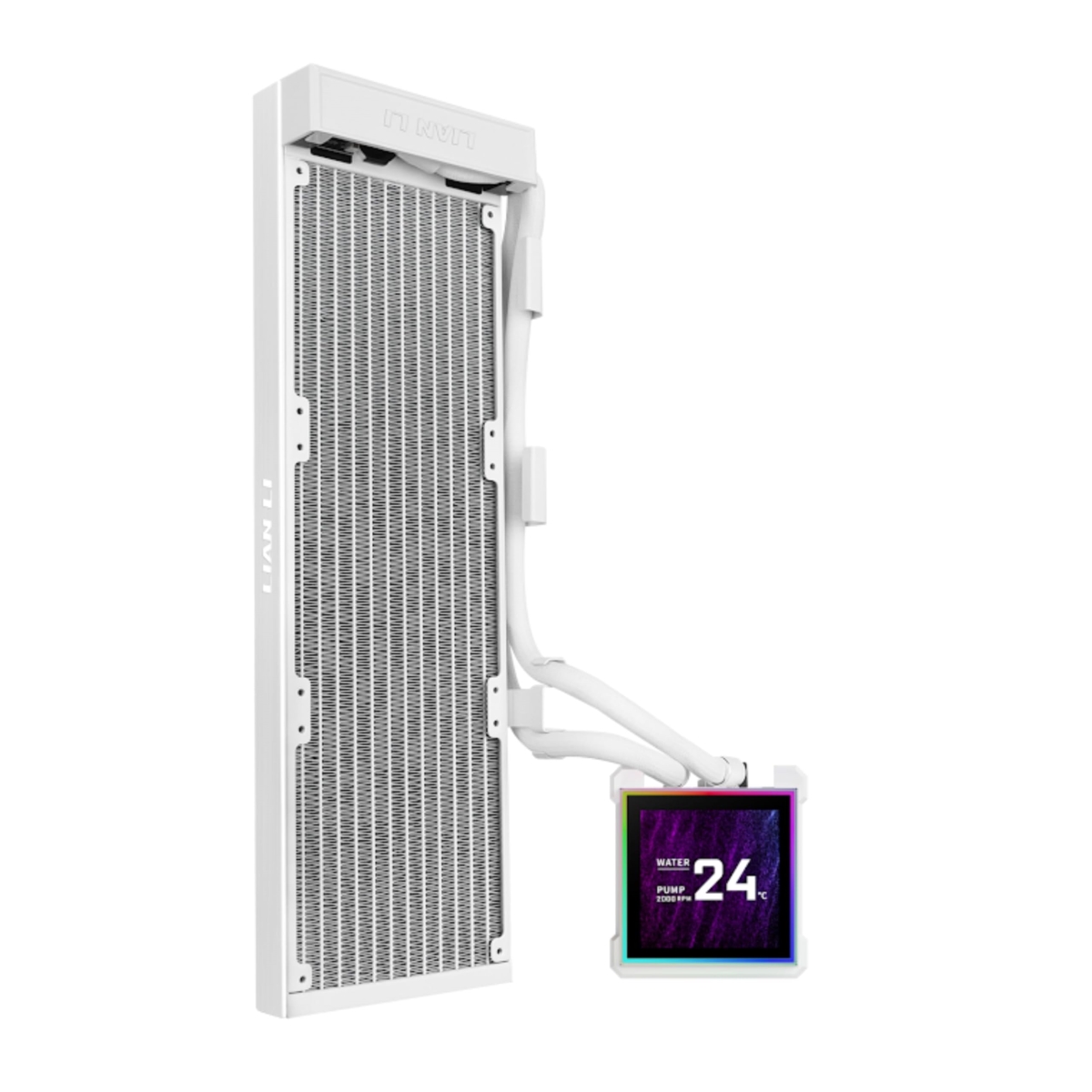 Lian-Li HS2LCDS36NW 3.4 in. LCD Radiator Liquid CPU Cooler - White