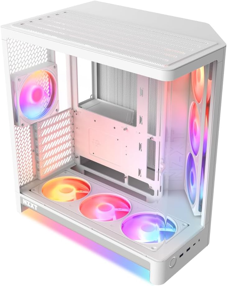 CC-H62FW-P1 H6 RGB Plus 2026 Compact Dual-Chamber ATX Mid-Tower PC Case with Tempered Glass, White