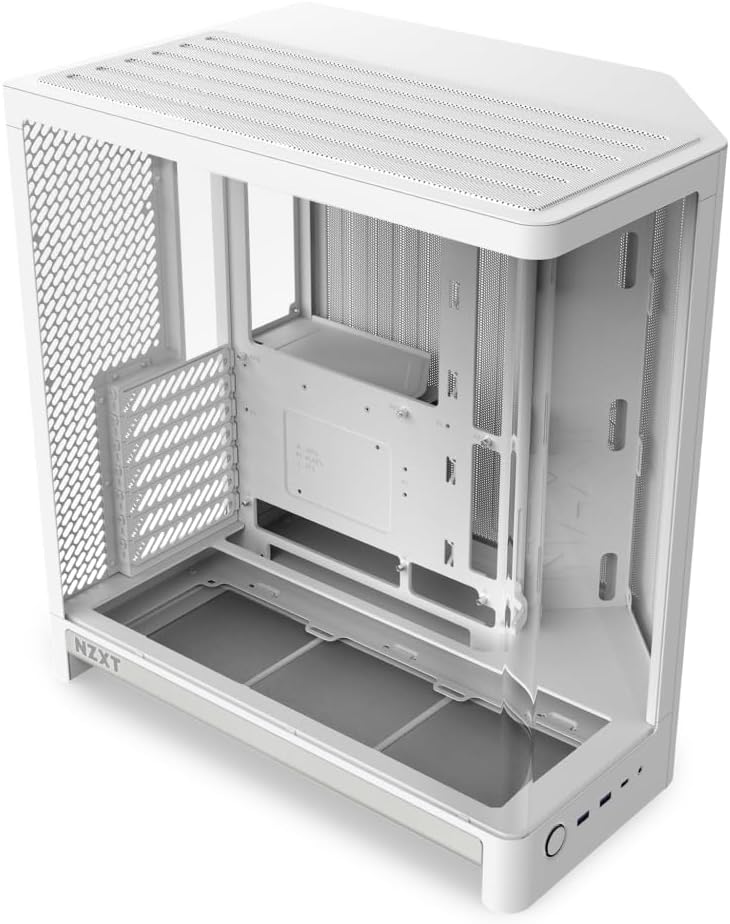 CC-H62FW-01 H6 2026 Compact Dual-Chamber ATX Mid-Tower PC Case with Tempered Glass, White