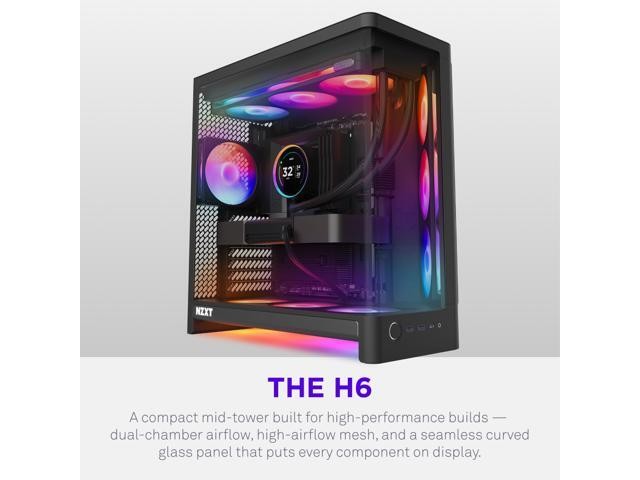 CC-H62FB-P1 H6 RGB Plus 2026 Compact Dual-Chamber ATX Mid Tower, Black