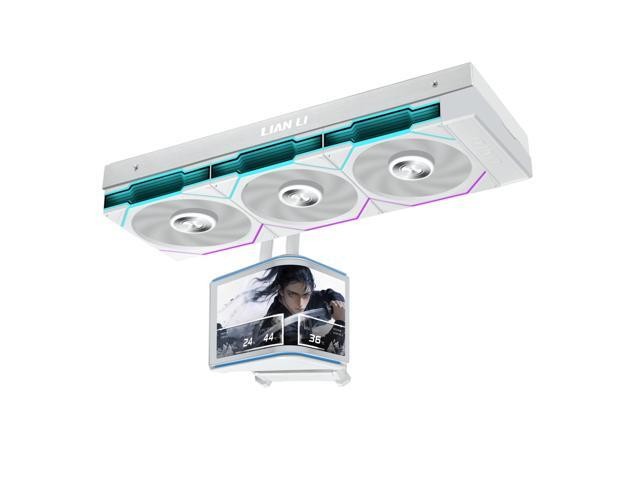 Lian-Li HS2OLDC36TW 6.67 in. OLED Curved 360TL RGB Liquid CPU Cooler, White