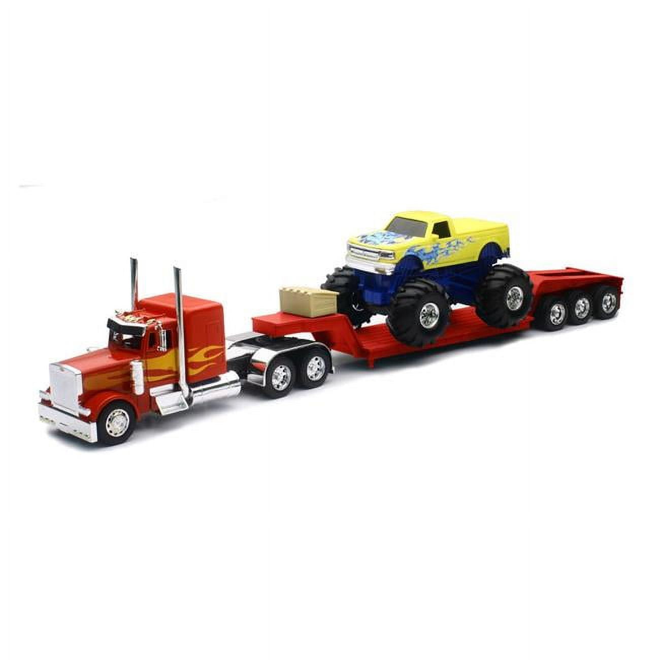 New-Ray SS-11263A Peterbilt Lowboy With Monster Truck  Pack of 6 -  New-Ray Toys Inc