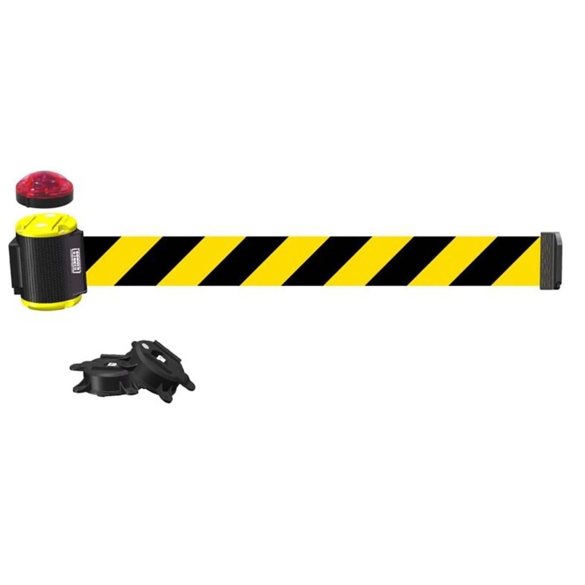 MH1507L 30 ft. Magnetic Wall Mount with Light Kit & Diagonal Stripe Banner - Yellow & Black
