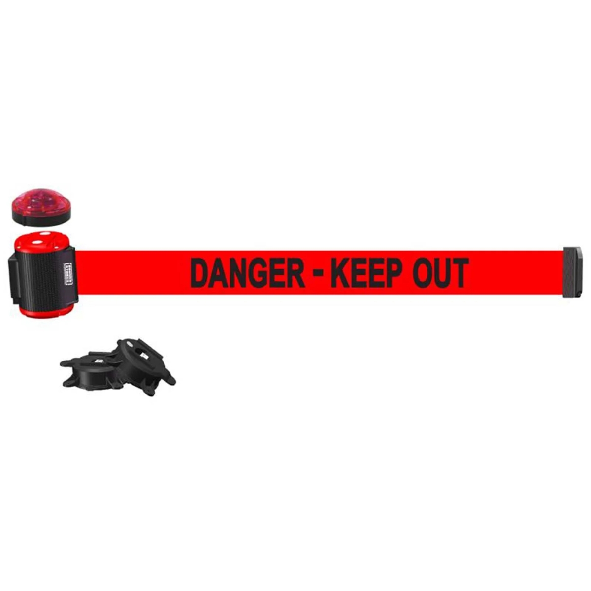 MH1509L 15 ft. Magnetic Wall Mount with Light Kit & Danger Keep Out Banner - Red