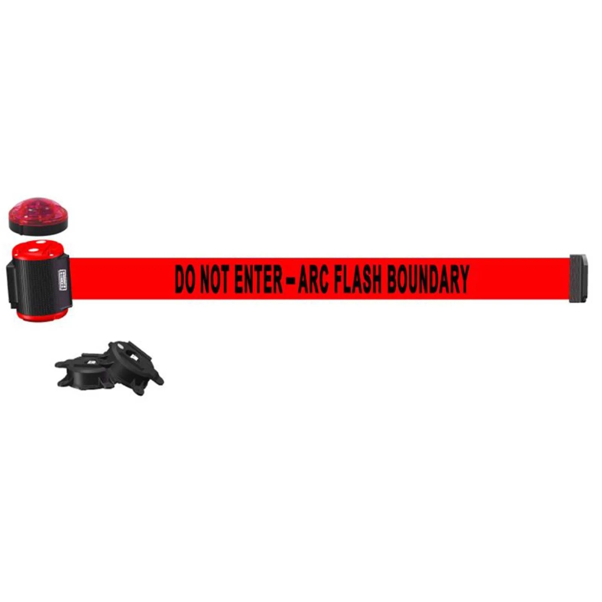 MH1511L 15 ft. Magnetic Wall Mount with Light Kit & Do Not Enter Arc Flash Boundary Banner - Red